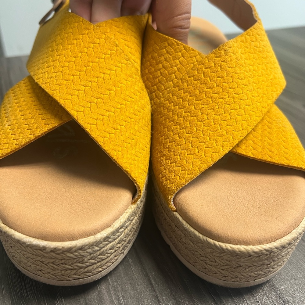Yellow Woven Women's Sandals